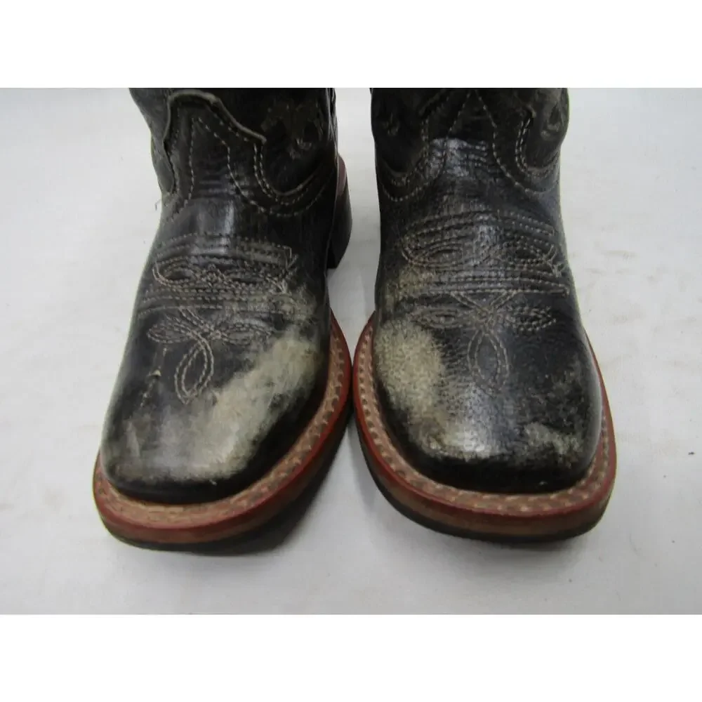 Smoky Mountain Little Kids Youth Size 10 R Black Western Cowboy Boots